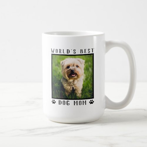 Worlds Best Dog Mom with Your Dogs Photo Coffee Mug