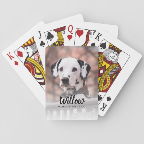 Worlds Best Dog Pet Photo Personalized Poker Cards