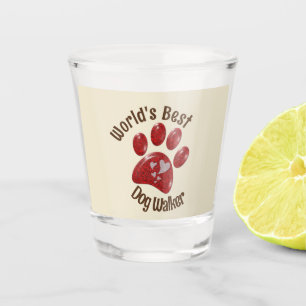 Worlds Best Dog Walker Paw Print Small Pet Shot Glass
