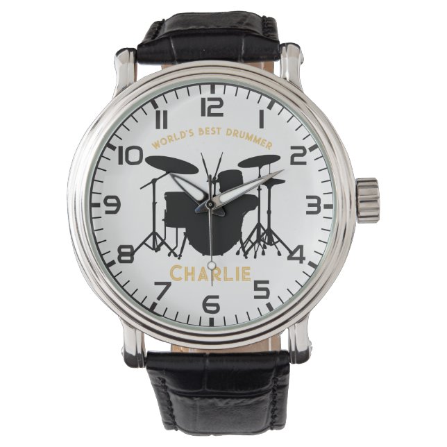 World's Best Drummer Personalized Watch (Front)