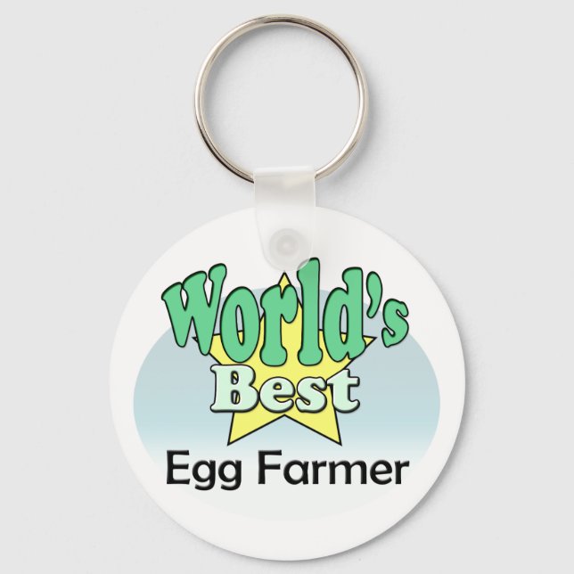 World's Best Egg Farmer Keychain (Front)