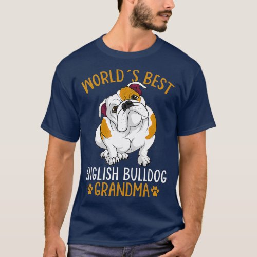 Worlds Best English Bulldog Grandma Dog Owner T_Shirt