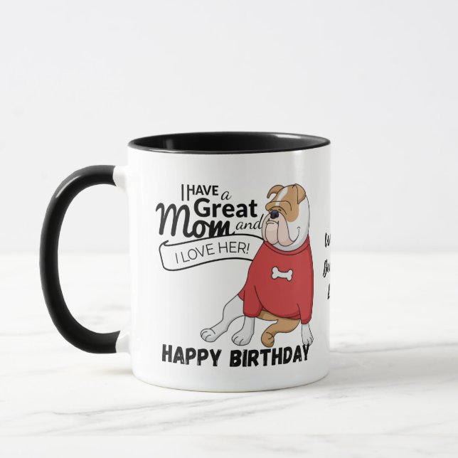 World's BEST ENGLISH BULLDOG MOM Personalized Mug (Left)