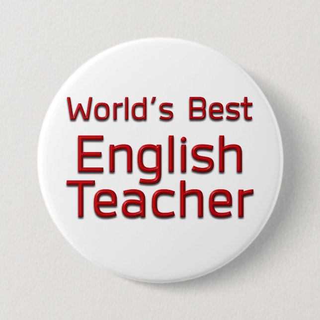 World's Best English Teacher Pinback Button (Front)
