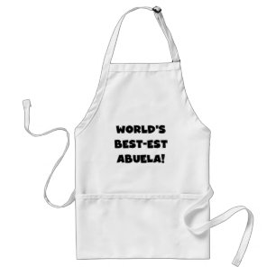 World's Best-est Abuela Black and White Gifts Adult Apron
