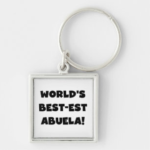 World's Best-est Abuela Black and White Gifts Keychain