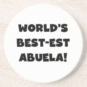 World's Best-est Abuela Black and White Gifts Sandstone Coaster