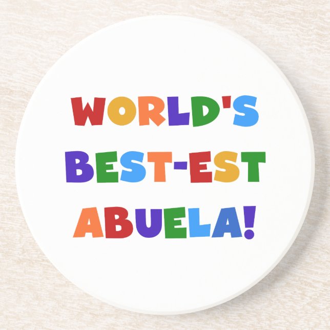 World's Best-est Abuela Bright Colors Tshirts Coaster (Front)