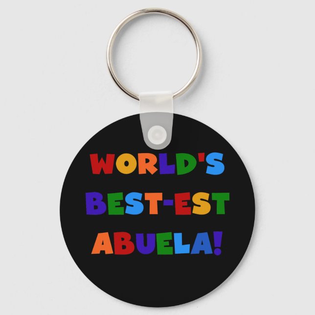World's Best-est Abuela Bright Colors Tshirts Keychain (Front)