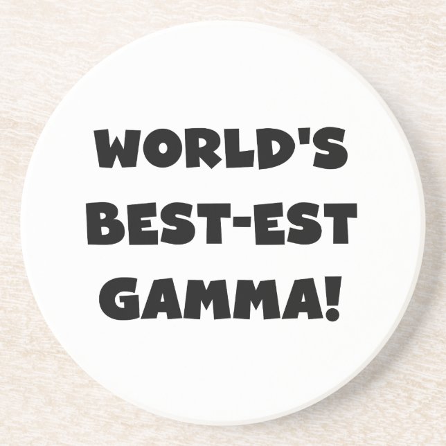 World's Best-est Gamma Black and White Coaster (Front)