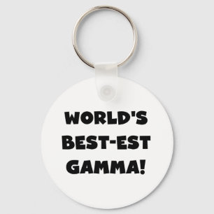 World's Best-est Gamma Black and White Keychain