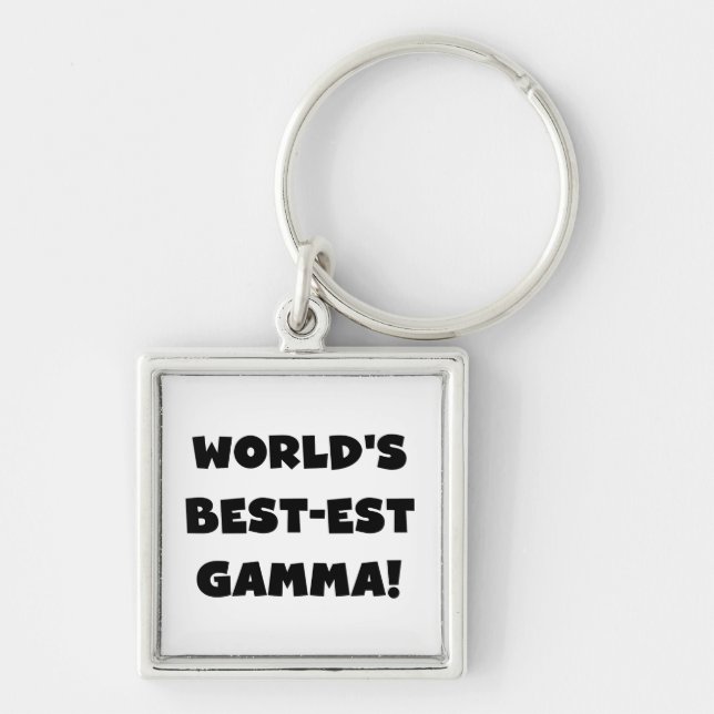 World's Best-est Gamma Black and White Keychain (Front)