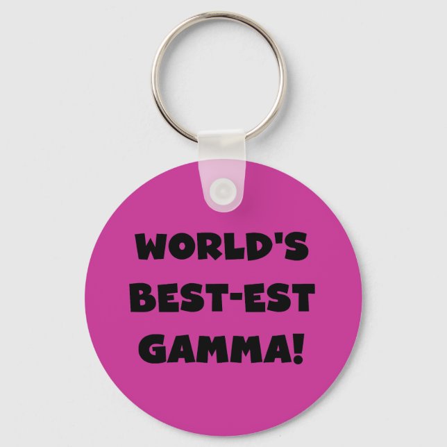 World's Best-est Gamma Black and White Keychain (Front)