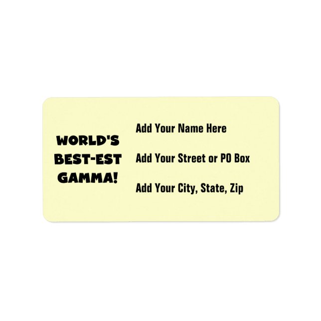 World's Best-est Gamma Black and White Label (Front)