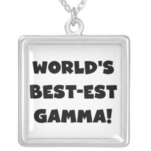 World's Best-est Gamma Black and White Silver Plated Necklace
