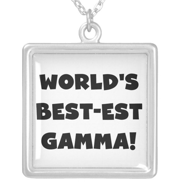 World's Best-est Gamma Black and White Silver Plated Necklace (Front)