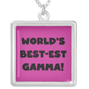 World's Best-est Gamma Black and White Silver Plated Necklace