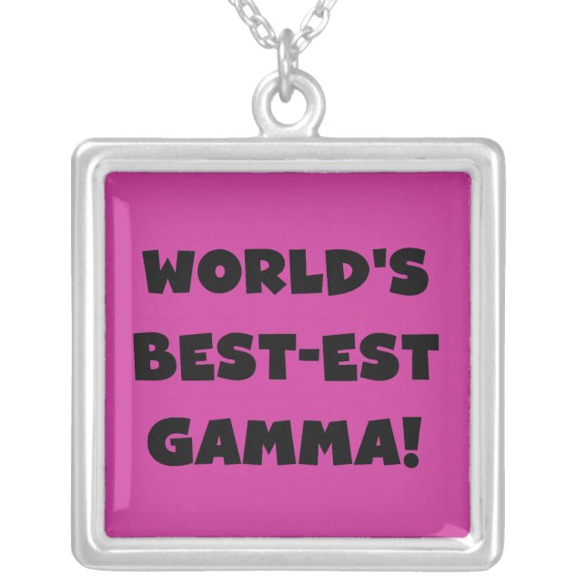 World's Best-est Gamma Black and White Silver Plated Necklace (Front)