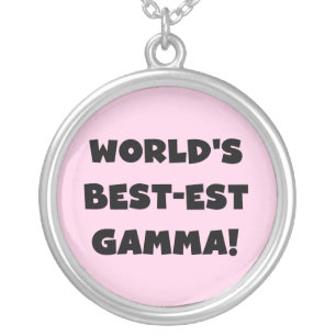 World's Best-est Gamma Black and White Silver Plated Necklace