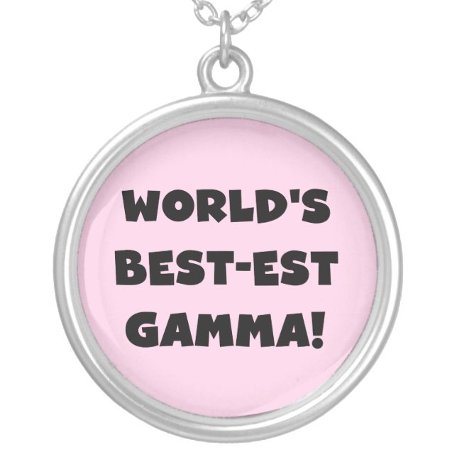 World's Best-est Gamma Black and White Silver Plated Necklace (Front)