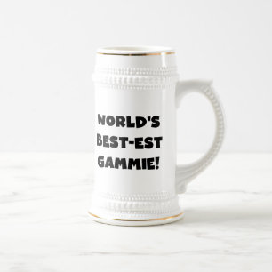 World's Best-est Gammie Black and White Gifts Beer Stein