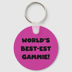 World's Best-est Gammie Black and White Gifts Keychain
