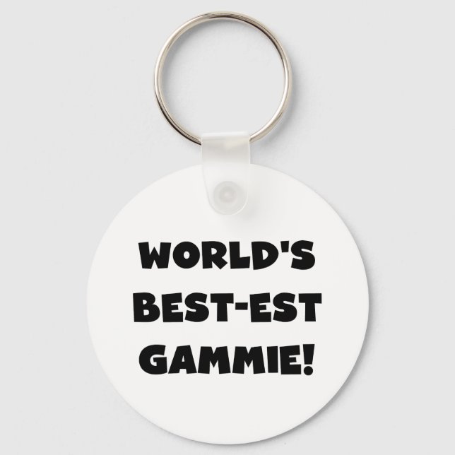 World's Best-est Gammie Black and White Gifts Keychain (Front)