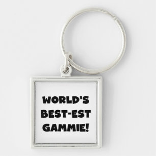 World's Best-est Gammie Black and White Gifts Keychain