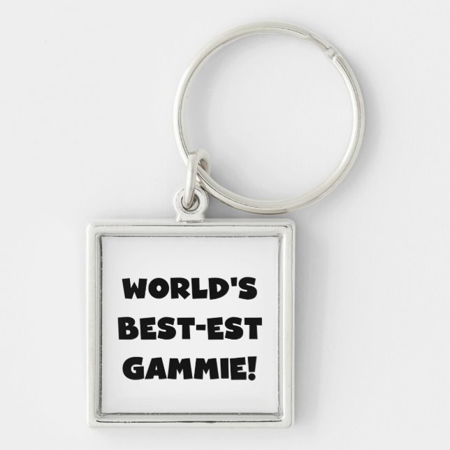 World's Best-est Gammie Black and White Gifts Keychain (Front)