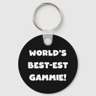 World's Best-est Gammie Black and White Gifts Keychain