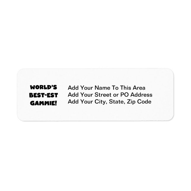 World's Best-est Gammie Black and White Gifts Label (Front)