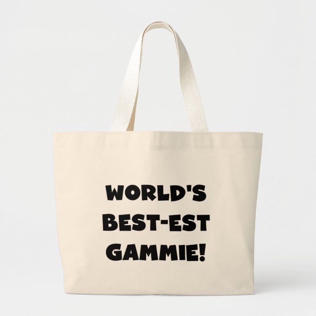 World's Best-est Gammie Black and White Gifts Large Tote Bag (Front)