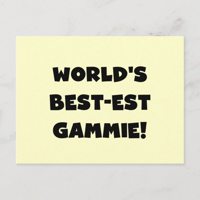 World's Best-est Gammie Black and White Gifts Postcard (Front)