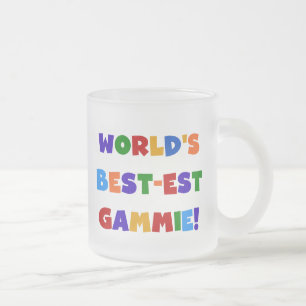 World's Best-est Gammie Bright Colors Gifts Frosted Glass Coffee Mug