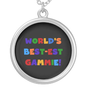 World's Best-est Gammie Bright Colors Gifts Silver Plated Necklace
