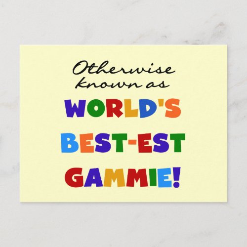 Worlds Best_est Gammie T_shirts and Gifts Postcard