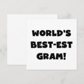 World's Best-est Gram Black Text Tshirts and GIfts (Front/Back)