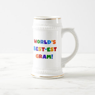 World's Best-est Gram Bright Colors Gifts Beer Stein