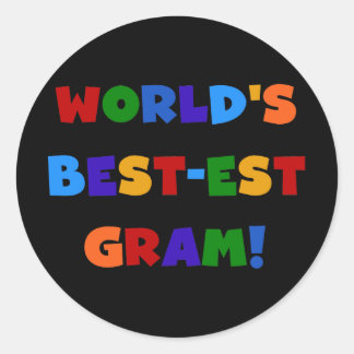 World's Best-est Gram Bright Colors Gifts Classic Round Sticker