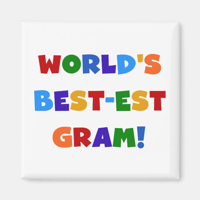 World's Best-est Gram Bright Colors Gifts Magnet (Front)