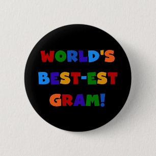 World's Best-est Gram Bright Colors Gifts Pinback Button