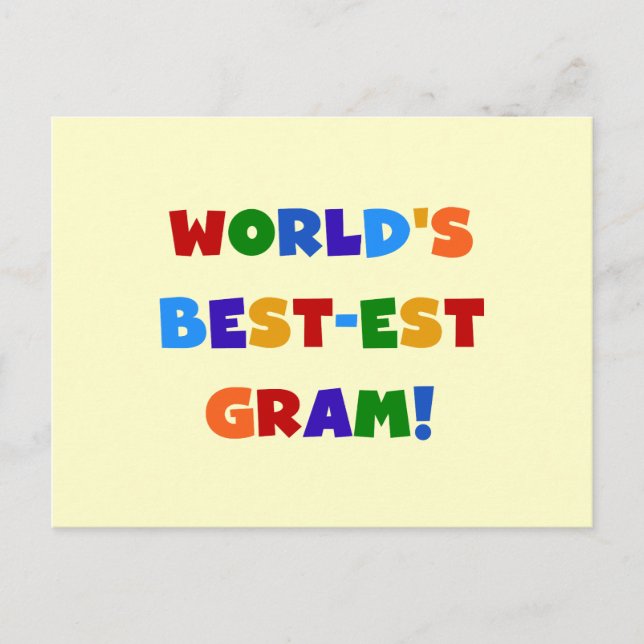 World's Best-est Gram Bright Colors Gifts Postcard (Front)
