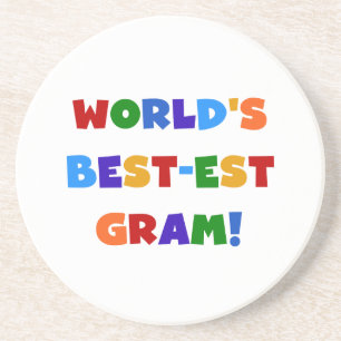World's Best-est Gram Bright Colors Gifts Sandstone Coaster