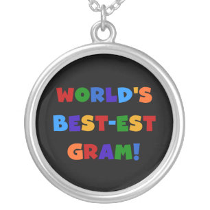World's Best-est Gram Bright Colors Gifts Silver Plated Necklace
