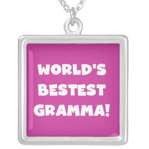 World's Best-est Gramma Black or White Silver Plated Necklace