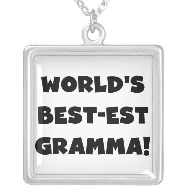 World's Best-est Gramma Black or White Silver Plated Necklace (Front)