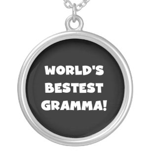 World's Best-est Gramma Black or White Silver Plated Necklace