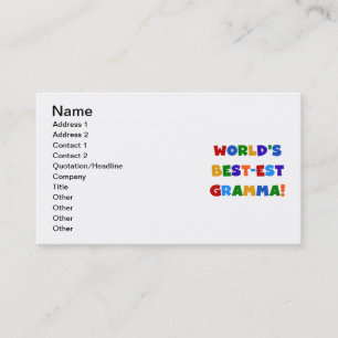 World's Best-est Gramma Bright Colors Business Card