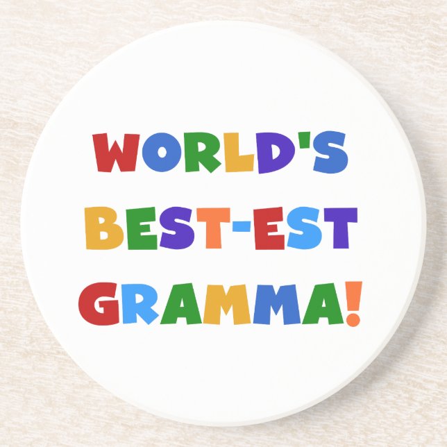 World's Best-est Gramma Bright Colors Drink Coaster (Front)