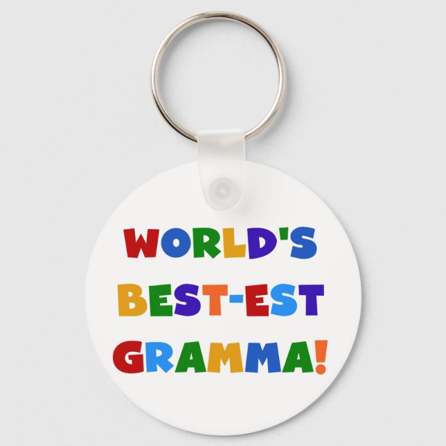 World's Best-est Gramma Bright Colors Keychain (Front)